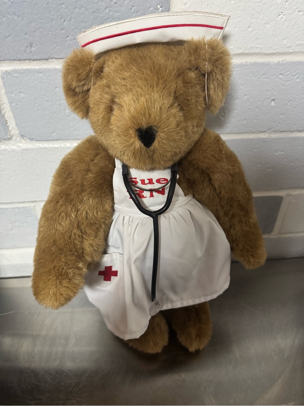 Nurse Teddy Bear Plush Toy - Brown with White Nurse Outfit